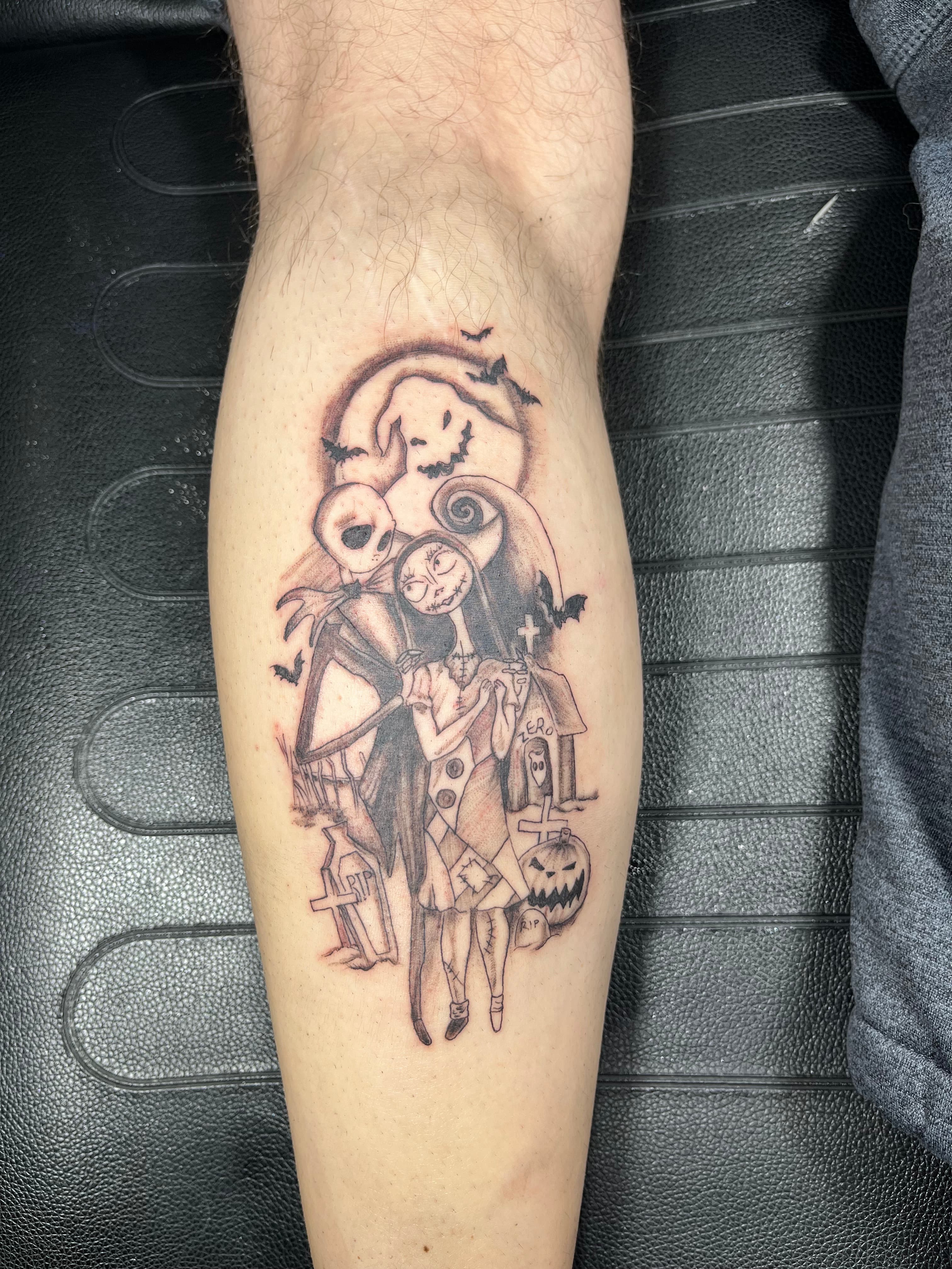 Nightmare Before Christmas characters forearm tattoo illustrative Maple Valley WA