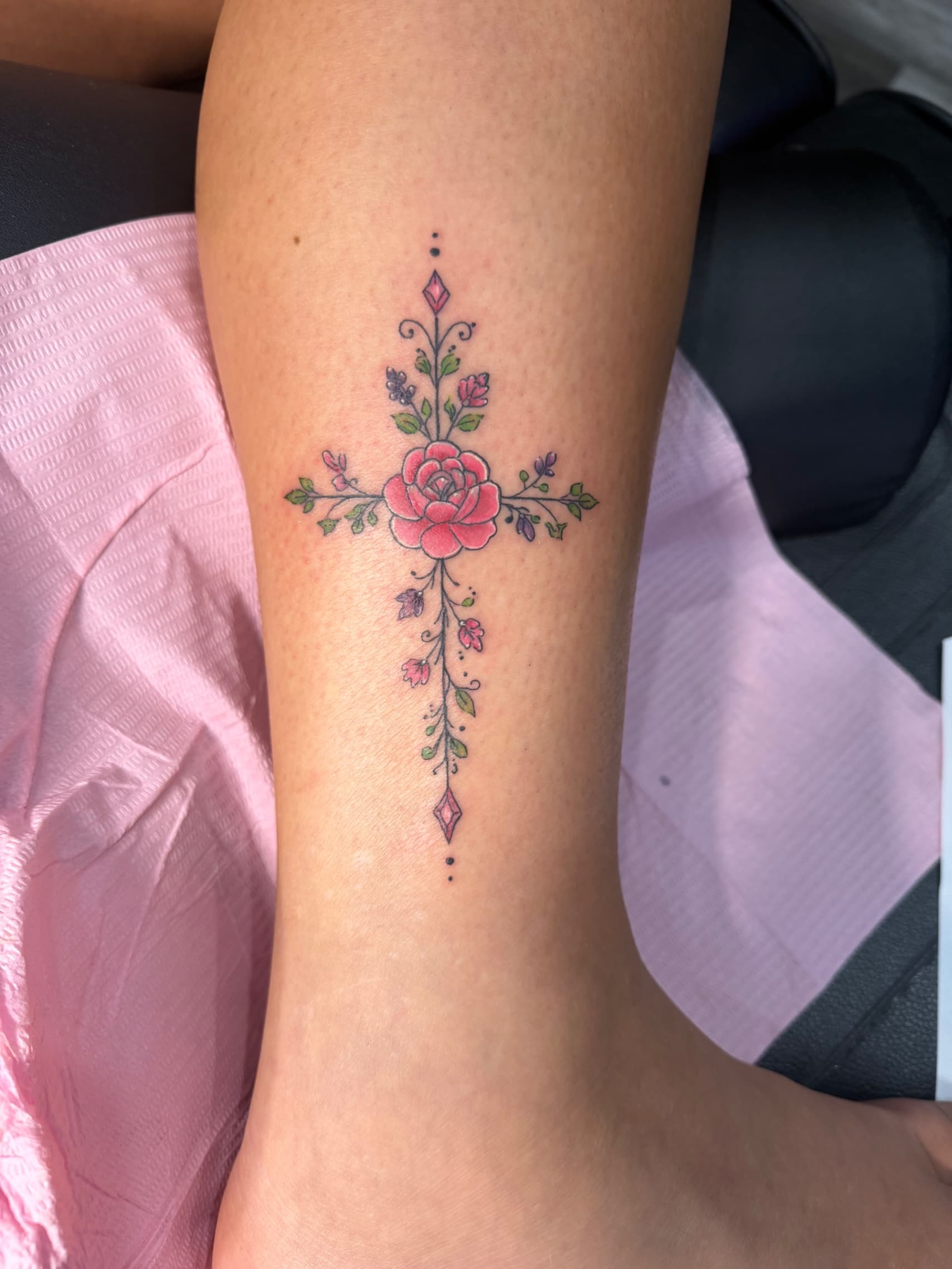 Nature, color and floral and botanical tattoo by Tony Luong at Raining Ink Tattoo, Maple Valley WA
